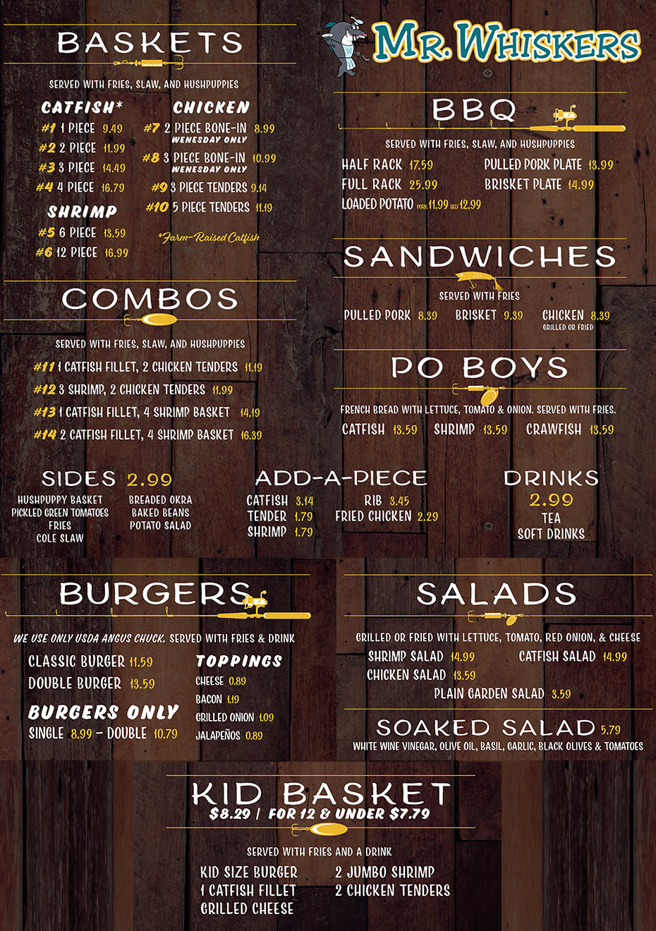 Mr. Whiskers Menu